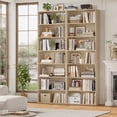 thumbnail image 1 of Homfa 82" Tall Bookcases Set of 2, Freestanding Display Storage Shelves, 7-Tier Open Bookshelf for Home Office Living Room Bedroom, Light Oak, 1 of 8