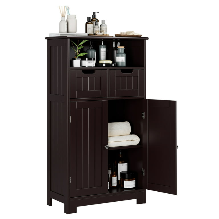 Bathroom Storage Cabinet, Toilet Cabinet with Drawer and Cabinet, MDF Wood  Multifunctional Bathroom Furniture with Multiple Compartments, Smooth Toilet  Organization Cabinet for Home, Espresso, S9328 