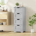 thumbnail image 1 of Homfa Bathroom Storage Cabinet, Free Standing Narrow Cabinet with 4 Drawers Entryway Storage Organizer for Living Room Bedroom, Gray, 1 of 7