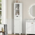 thumbnail image 1 of Homfa Bathroom Storage Tower, Narrow Linen Cabinet with Door and Drawers, Tall Bathroom Storage Cabinet for Small Spaces, White, 1 of 13
