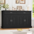 thumbnail image 1 of Homfa Black Kitchen Buffet Cabinet with 2 Drawers & 4 Doors, 55" W Sideboard Buffet Storage Cabinet with Shelves Credenza Cabinet for Dining Room, 1 of 7