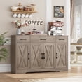 thumbnail image 1 of Homfa Buffet Cabinet with 3 Drawers and 4 Doors, 55.1” W Kitchen Sideboard Storage Cabinet with Adjustable Shelves, Farmhouse Coffee Bar Cabinet for Dining Room, Gray, 1 of 8