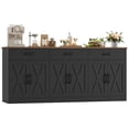 thumbnail image 1 of Homfa Buffet Cabinet with 3 Drawers and 6 Doors, 70.8" W Kitchen Sideboard Storage Cabinet, Farmhouse Coffee Bar Cabinet for Dining Room, Black & Brown, 1 of 8