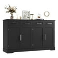 thumbnail image 1 of Homfa Modern Buffet Cabinet with 4 Drawers and 4 Doors, 59" W Sideboard Buffet Storage Cabinet with Shelves, for Kitchen Living Room Bedroom, Black, 1 of 7