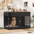 thumbnail image 1 of Homfa Dog Crate Furniture with 2 Drawers, 47.2 in Wooden Indoor Dog Cage Table with Divider, Black, 1 of 8