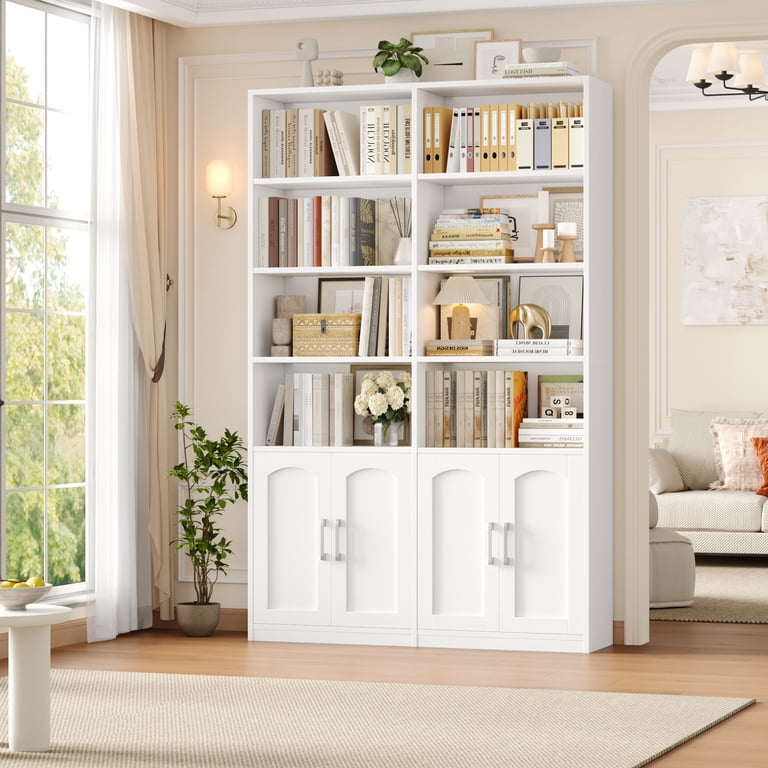 Homfa 73″ Tall Bookcases with Doors, 8 Cubes 6-Tier Double Row