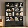 thumbnail image 1 of Homfa Tall Bookshelf with Drawers, Double Row 8 Cube 47'' Wide Bookcase for Living Room Office Small Space, Black, 1 of 7