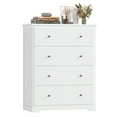 thumbnail image 1 of Homfa Dresser Chest, Modern Chest Organizer with 4 Drawers for Bedroom, White Finish, 1 of 7