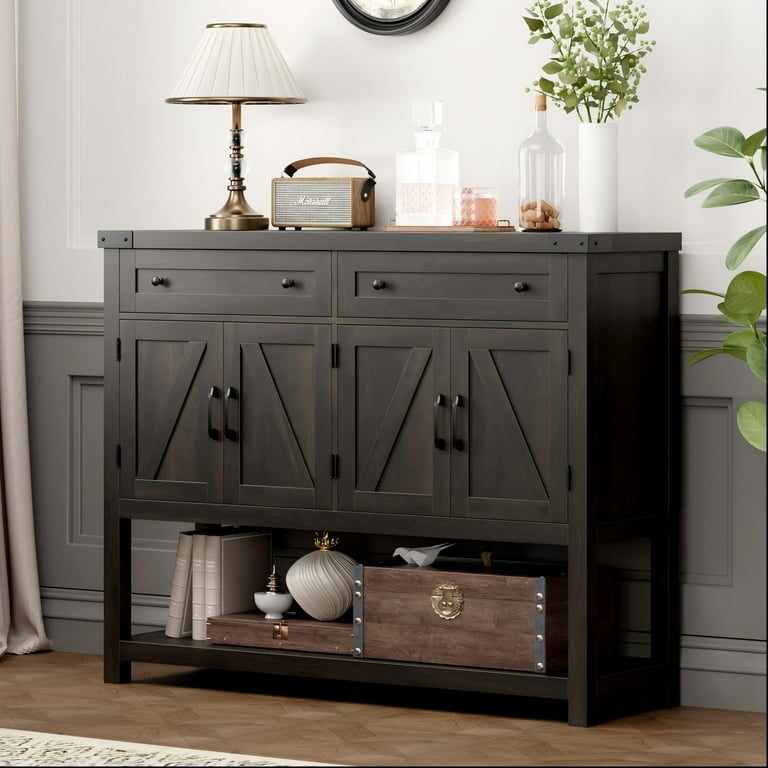 Homfa W Farmhouse Console Table with Drawer, Hall Tables