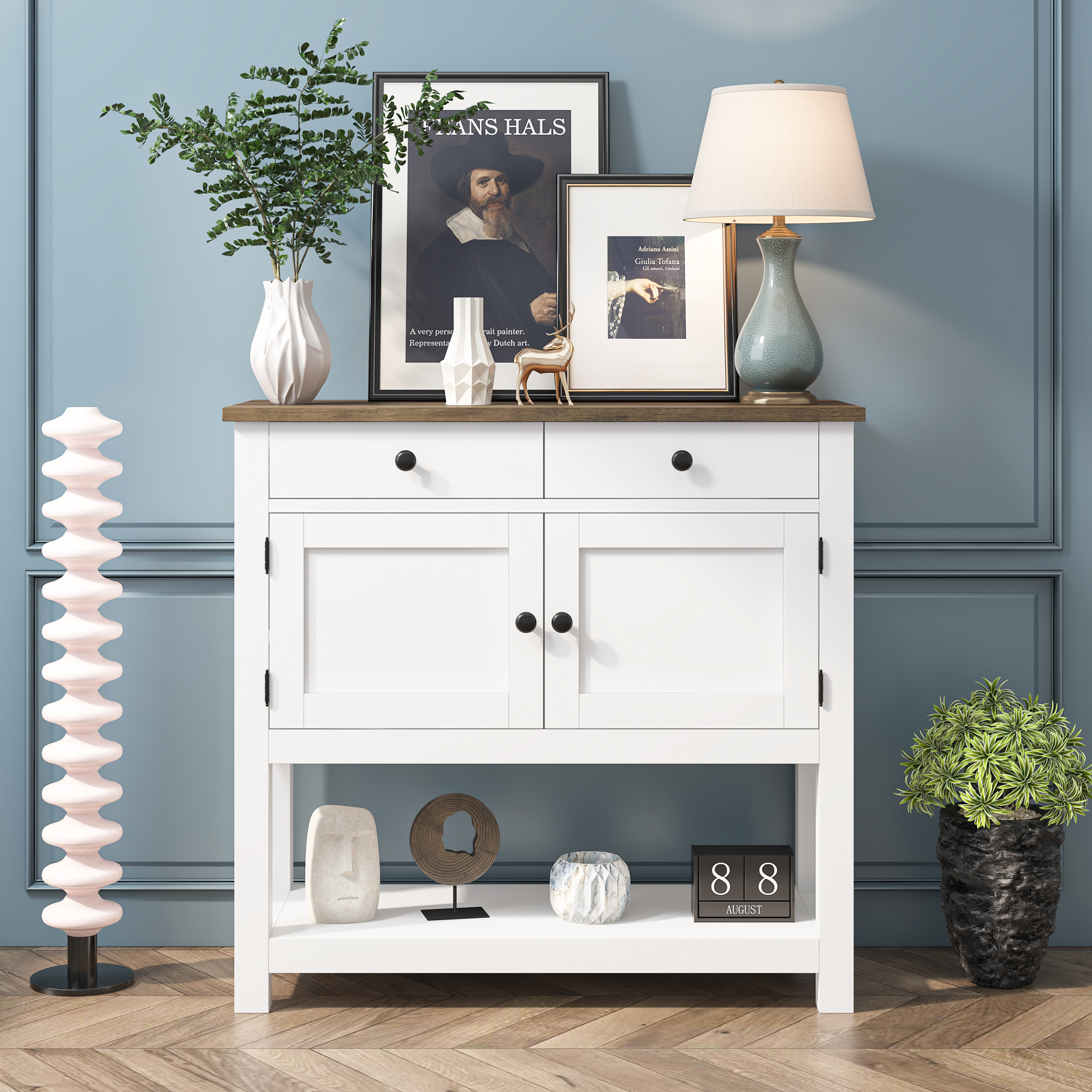 Homfa Console Table with Drawers, Narrow Entryway Table, Accent Sofa Table for Living Room