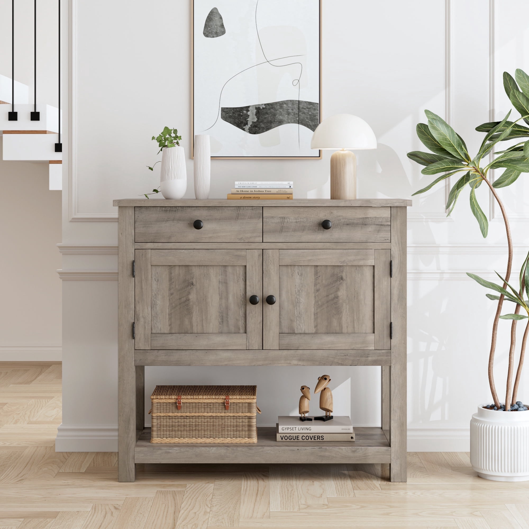 Homfa Modern Farmhouse Console Table, Rustic Entryway Furniture