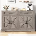 thumbnail image 1 of Homfa Buffet Cabinet with 2 Drawers and 4 Doors, Kitchen Sideboard Storage Cabinet, Farmhouse Coffee Bar Cabinet for Dining Room, White & Brown, Gray, 1 of 7