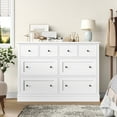 thumbnail image 1 of Homfa Horizontal White Dresser, 8 Drawers Combo Dresser for Bedroom, Modern Wood Chest of Drawers for Living Room, 1 of 7