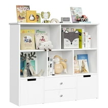 Gymax Children Storage Unit Kids Bookshelf Bookcase Baby Toy Organizer ...