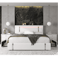 thumbnail image 1 of Homfa King Size LED Bed Frame with 2 Storage Drawers & USB Ports, Modern Leather Upholstered Platform Bed Frame with Adjustable Headboard, No Box Spring Needed, White, 1 of 11