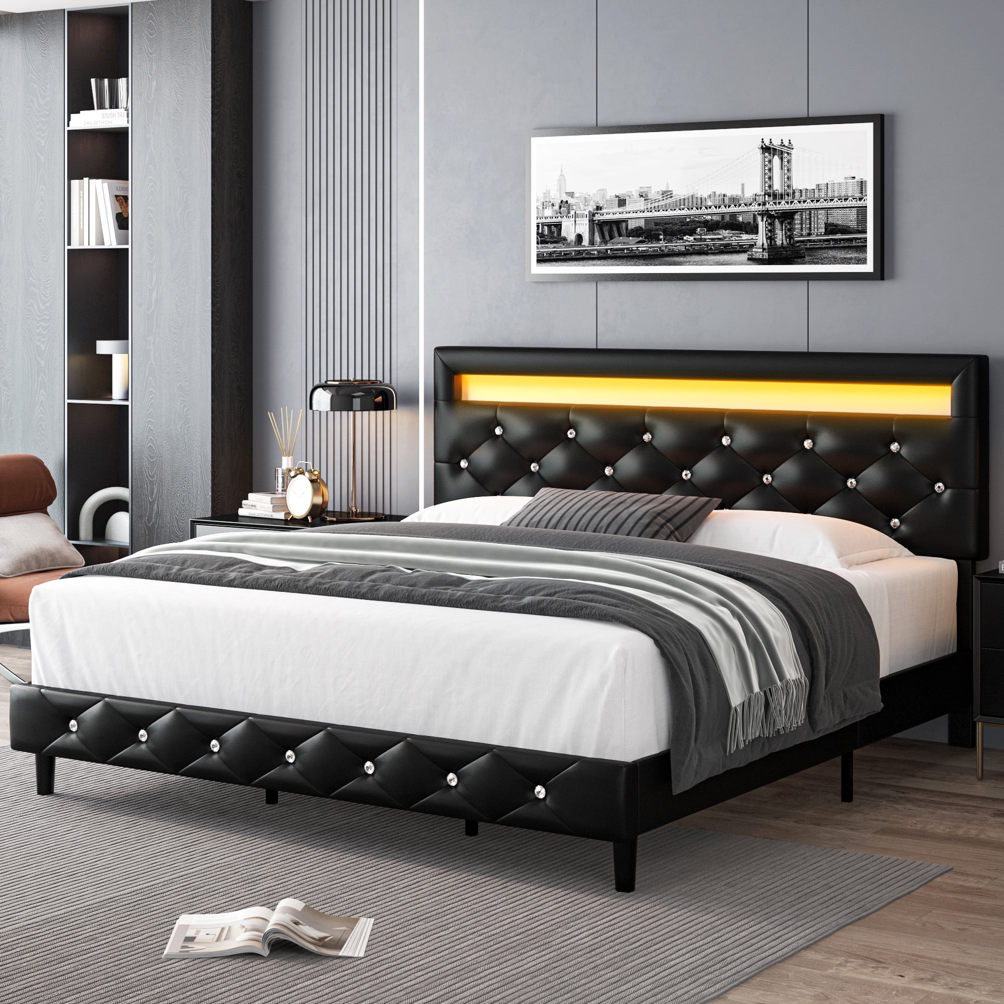 King size cheap led bed