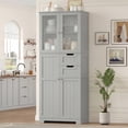 thumbnail image 1 of Homfa Kitchen Pantry Storage Cabinet, 67" Pantry Cabinet with Doors and Removable Drawers, Freestanding Cupboard for Dining Room, Gray, 1 of 6