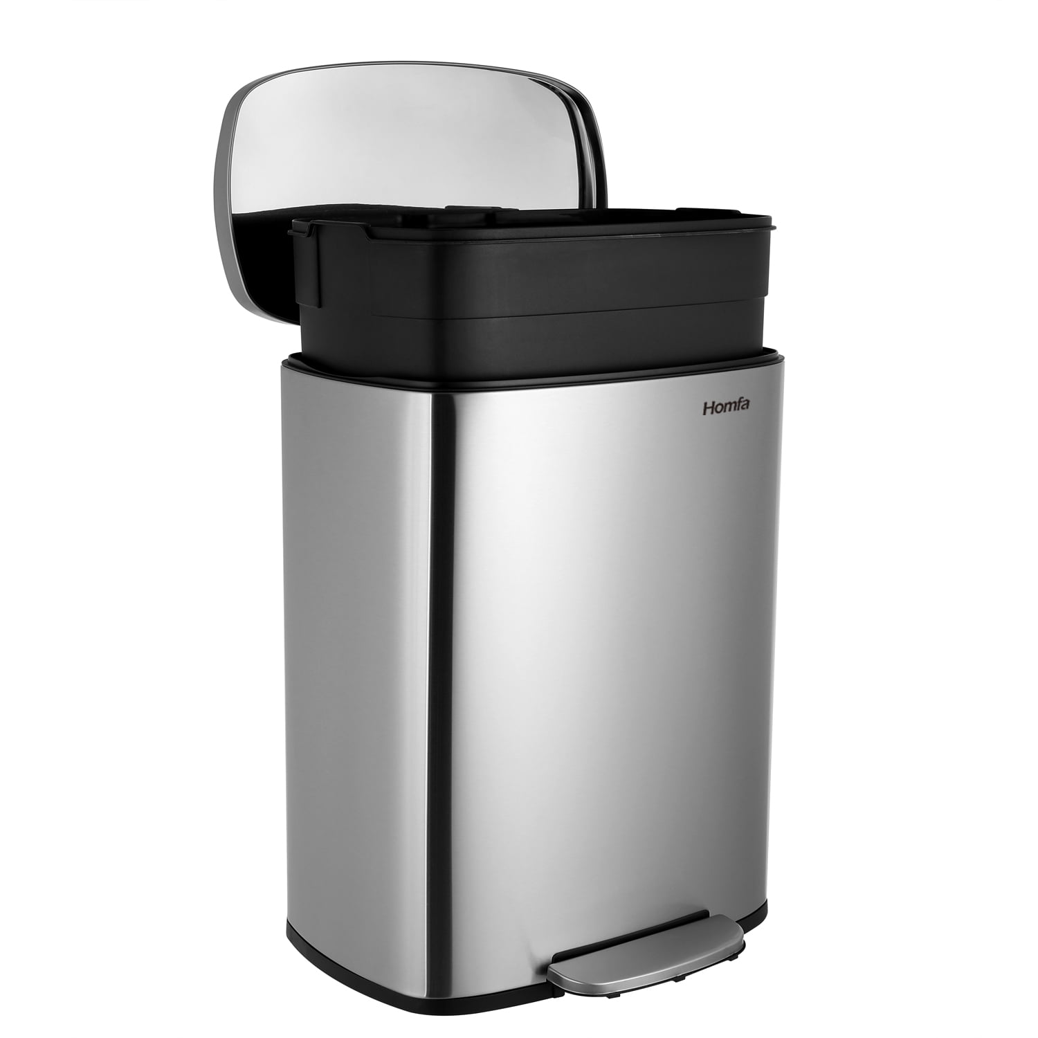 BestOffice 50- Gallons Stainless Steel Touchless Kitchen Trash Can with Lid  Indoor at
