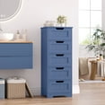 thumbnail image 1 of Homfa Modern Bathroom Cabinet, Free Standing Storage Cabinet with 5 Drawers Organizer Unit for Living Room Bedroom, Blue, 1 of 7