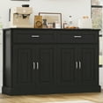 thumbnail image 1 of Homfa Modern Kitchen Sideboard Buffet Table, 4 Door 2 Drawer Wood Storage Cabinet Coffee Bar for Living Room Entryway, Black, 1 of 7