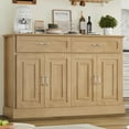 thumbnail image 1 of Homfa Modern Kitchen Sideboard Buffet Table, 4 Door 2 Drawer Wood Storage Cabinet Coffee Bar for Living Room Entryway, Oak, 1 of 7