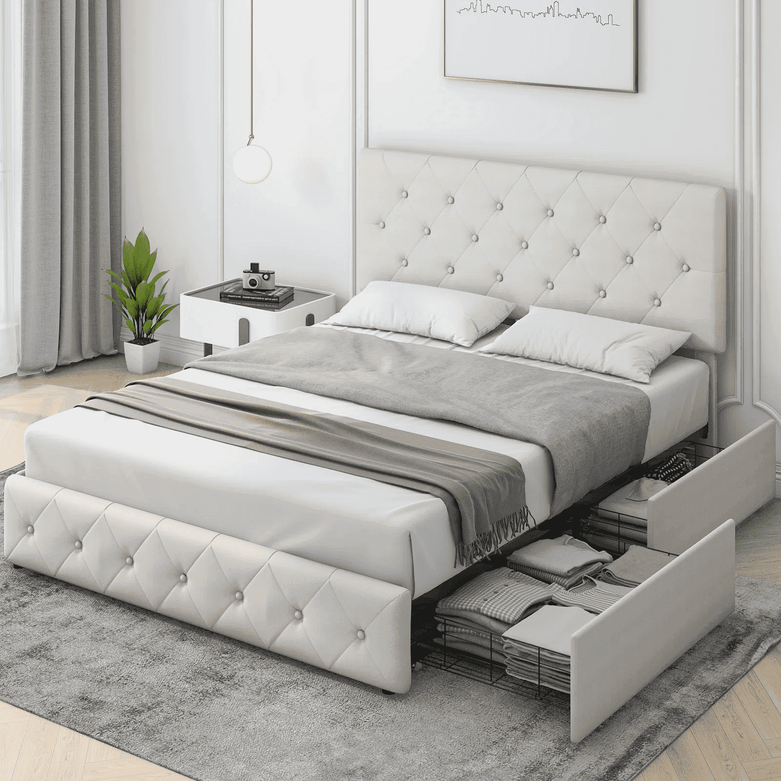 Homfa-Queen-Size-4-Storage-