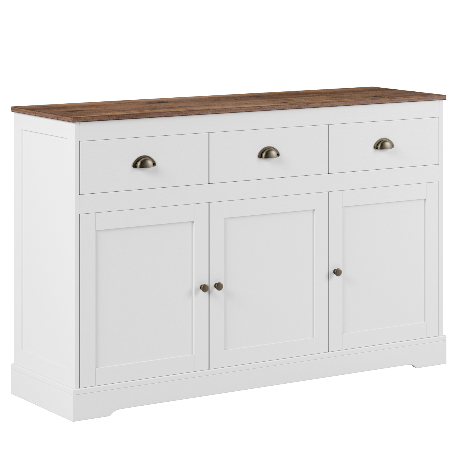 Hitow Sideboard Buffet with 3 Drawers, Wood Server Storage for