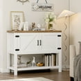 "Homfa White Buffet with Doors and Shelves, 35.4"" Farmhouse