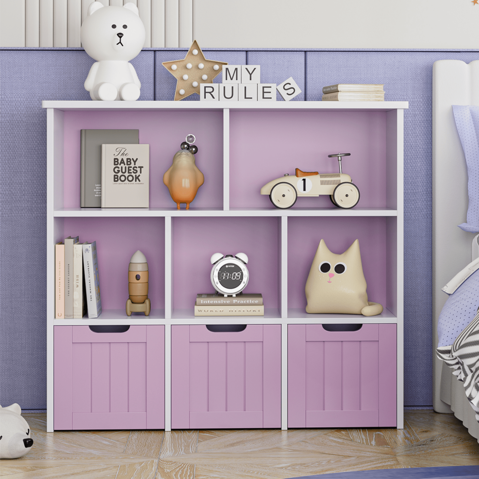 Homfa Toy Storage Organizer with 3 Movable Drawers, 5 Cube