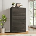 thumbnail image 1 of Homfa Vertical 7 Drawer Dresser, 51.3 in Tall Wood Storage Cabinet with Upgraded Stable Base for Bedroom Living Room, Dark Brown, 1 of 7