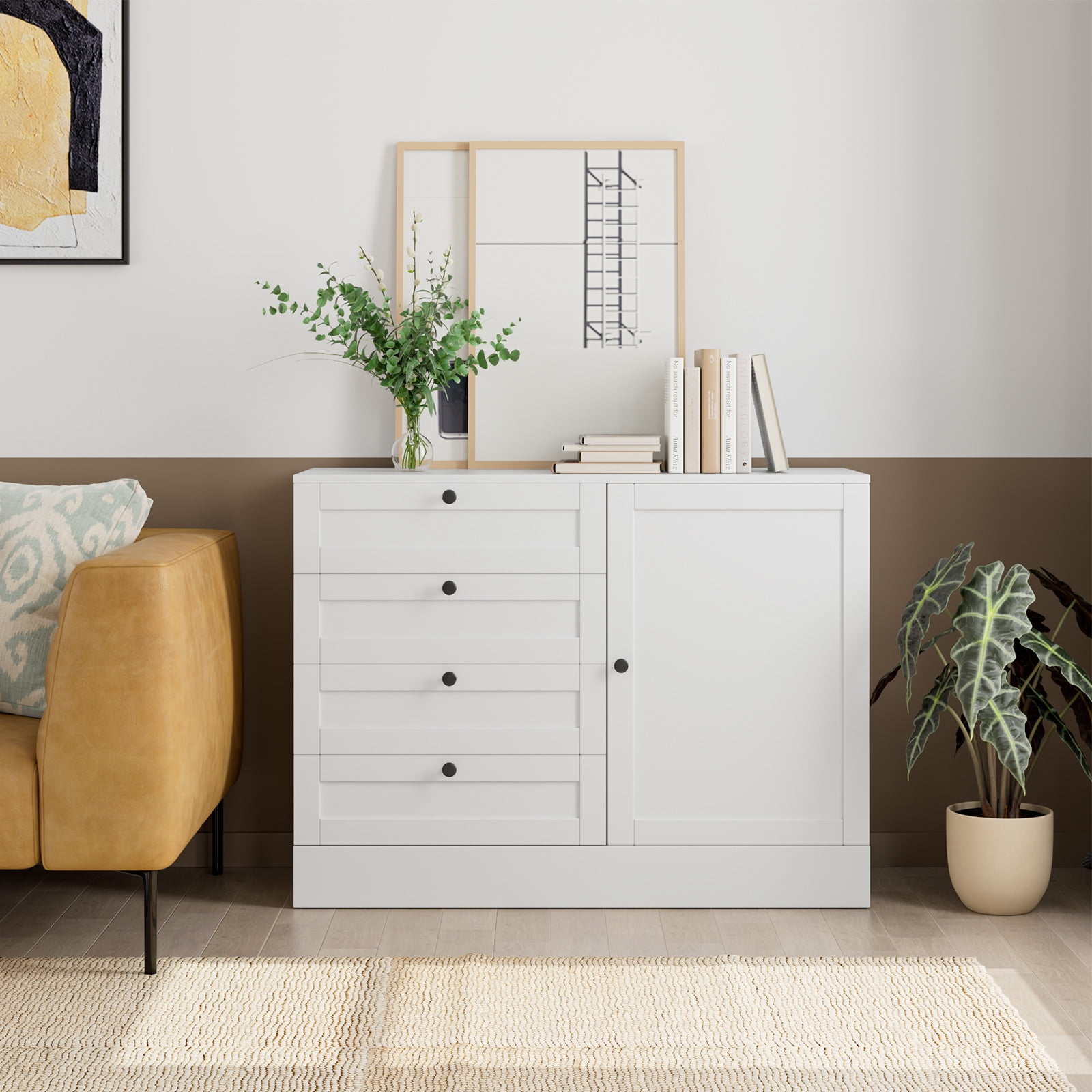 https://i5.walmartimages.com/seo/Homfa-White-Storage-Cabinet-with-4-Drawers-1-Door-43-3-Wide-Chest-Sideboard-Buffet-for-Dining-Room-Kitchen-Bedroom_fbfa266f-8dac-4c39-bf9a-1bc3de3455ff.b387f8f4055ced285e19a29dae6c58ff.jpeg