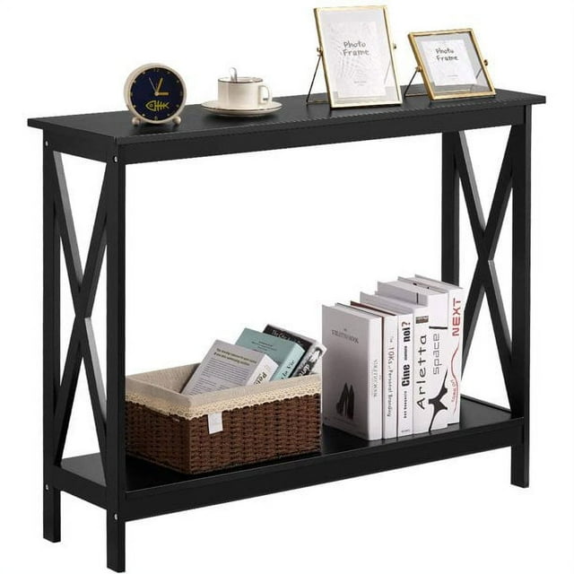 Homfa Wooden Console Table with XFrame, Indoor Long Tabletop Entryway