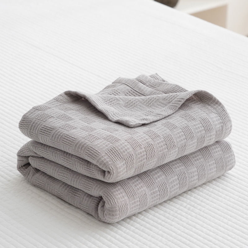Homgreen 100 Cotton Blanket 59x78.7 Inches 350GSM Lightweight Thermal Blanket Soft Breathable Blanket for All Seasons Dark blue Walmart