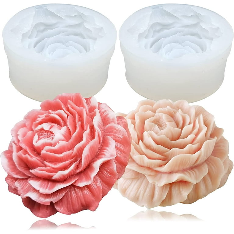 3D Rose Candle Mold 3D Flower Craft Art Silicone Mold for Handmade Soap,  Bath Bomb, Lotion
