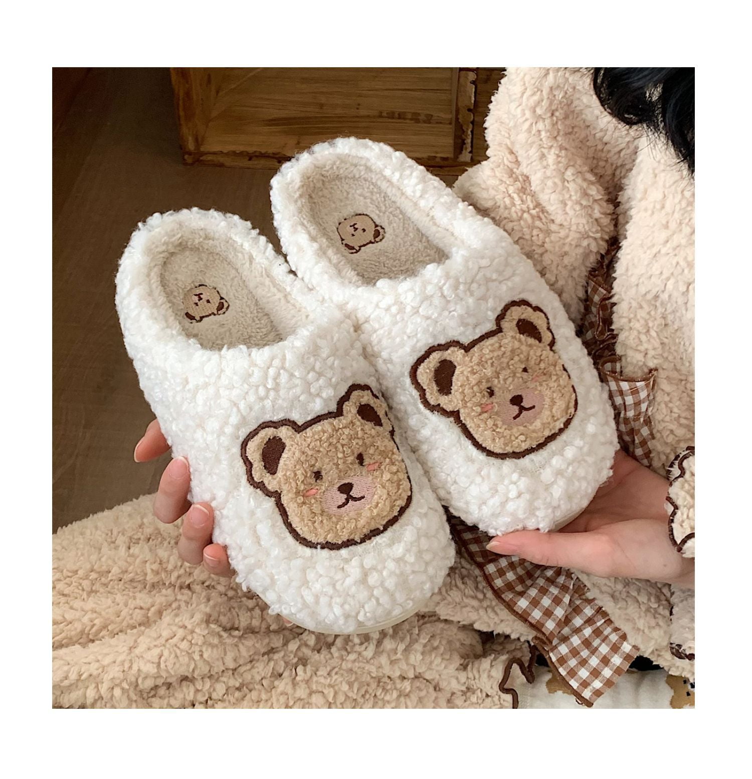 Bear Design Home Slippers Soft Plush Cozy House Slippers Anti Skid Slip On  Shoes Indoor For Men Winter Shoes, Today's Best Daily Deals
