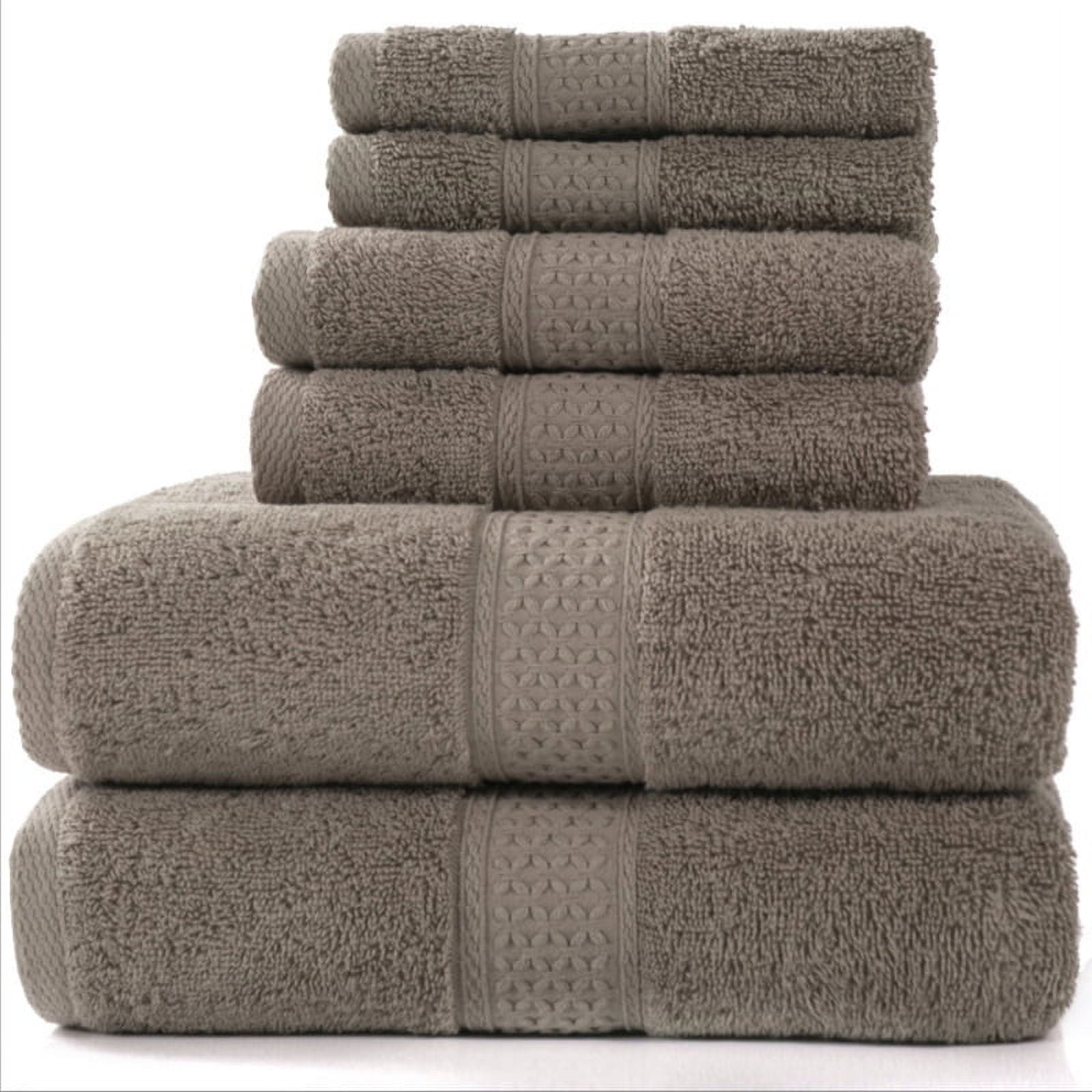 Homgreen Chakir Turkish Linens Luxury Spa and Hotel Quality Premium Turkish  Cotton 6-Piece Towel Set (2 x Bath Towels, 2 x Hand Towels, 2 x Washcloths)  