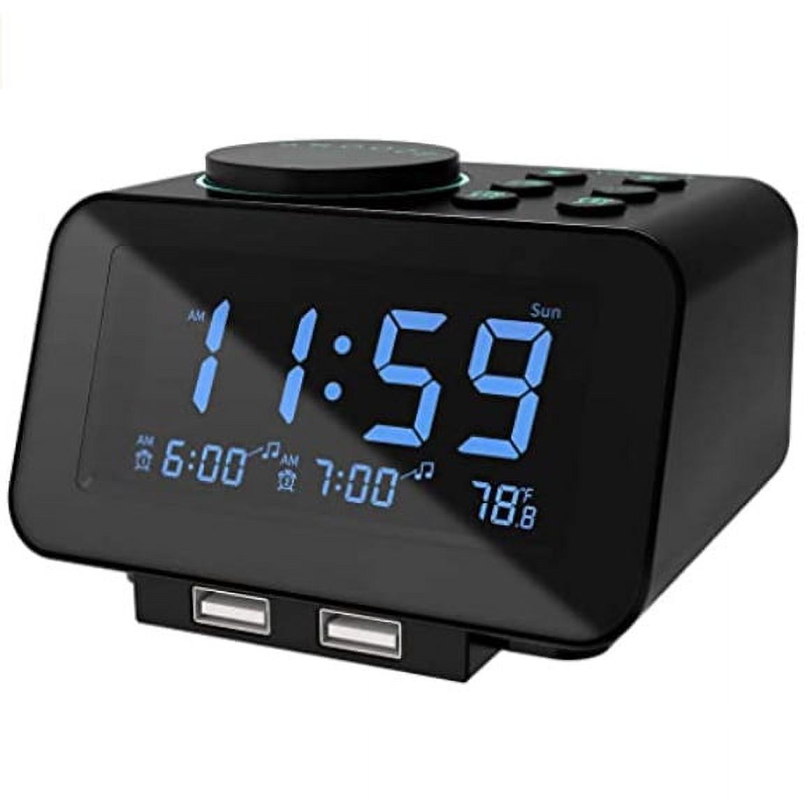 Homgreen Digital Alarm Clock Radio 0100 Dimmer, Dual Alarm with