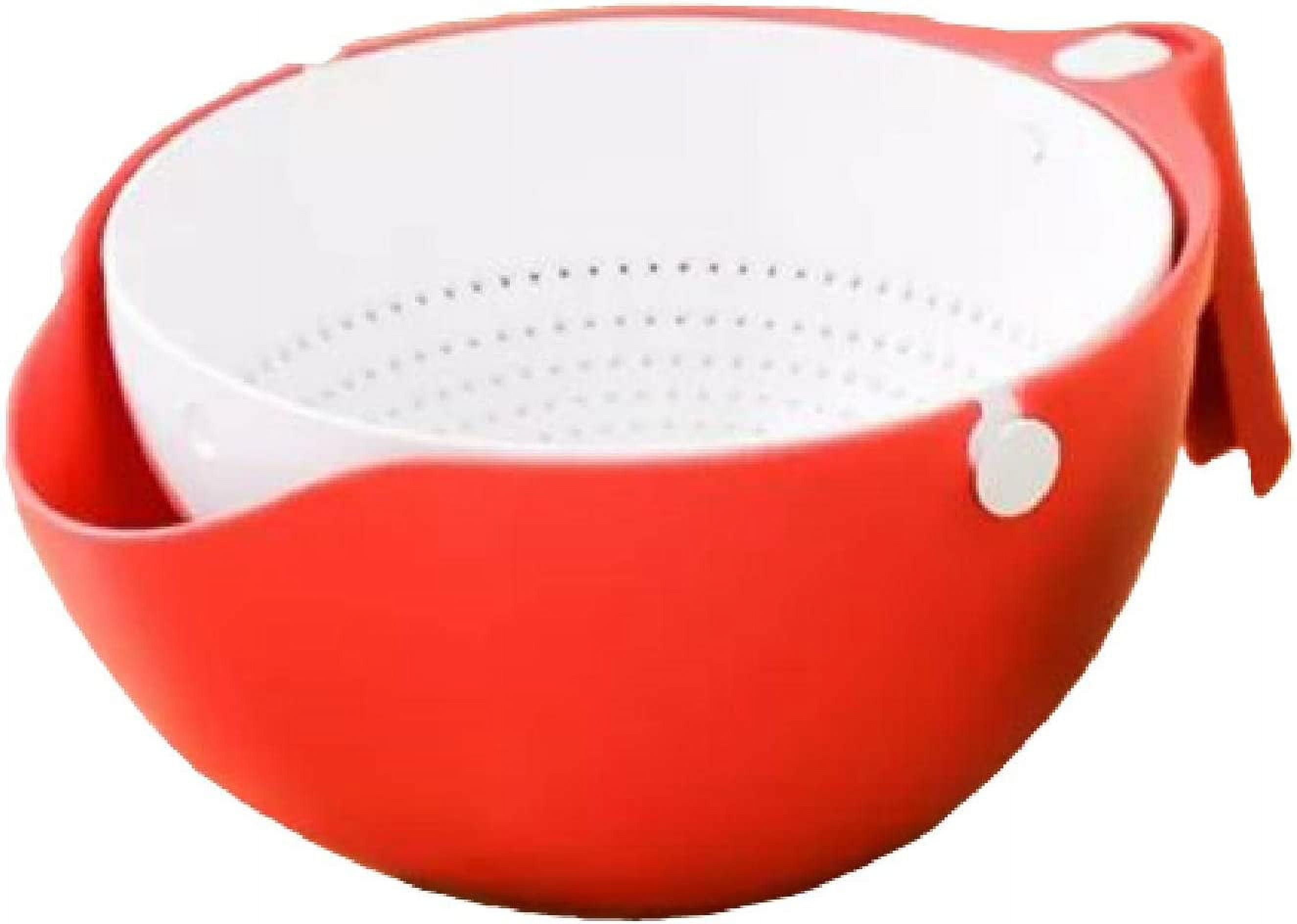 Double Layer Fruit Vegetable Washing Bowl Household Kitchen Sink Rotatable  Drainer/Strainer Basket Multi-Function Easy to Use (Green) D879