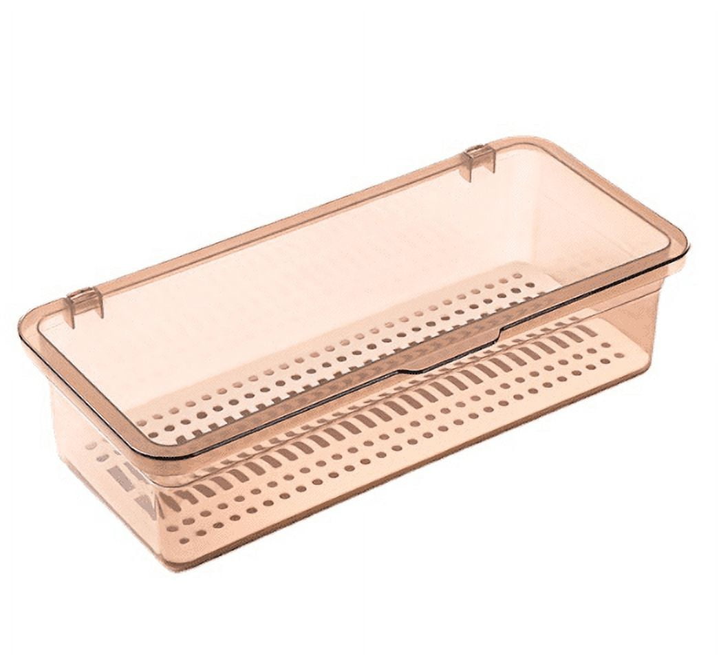 Homgreen Flatware Plastic Tray with Lid Kitchen Cutlery Tray and