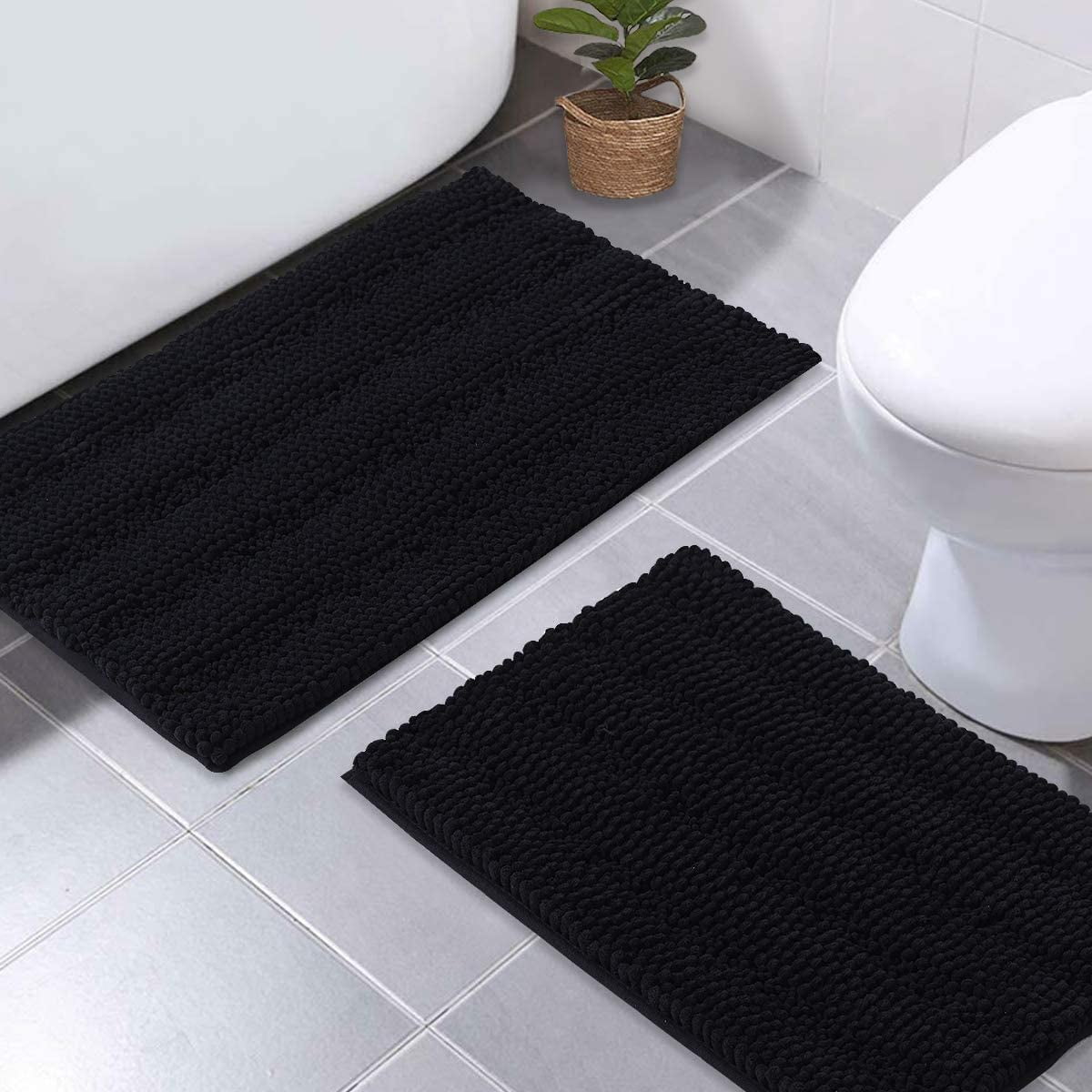 Bathroom Floor Rug Slip-Resistant Shag Chenille Rugs Mat Soft Absorbent  Washable Rug Door Entrance Sofa