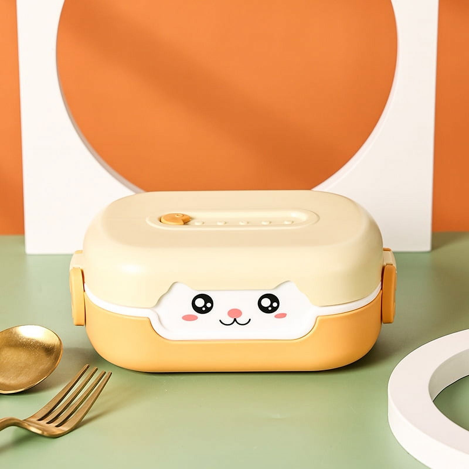 Kids Lunch Box, Leak Proof, 2 Grid Heat Insulation Design Portable Lunch Box  Kidsbpa Free Bento Lunch Box, Microwave Safe Meal Prep Container (orange