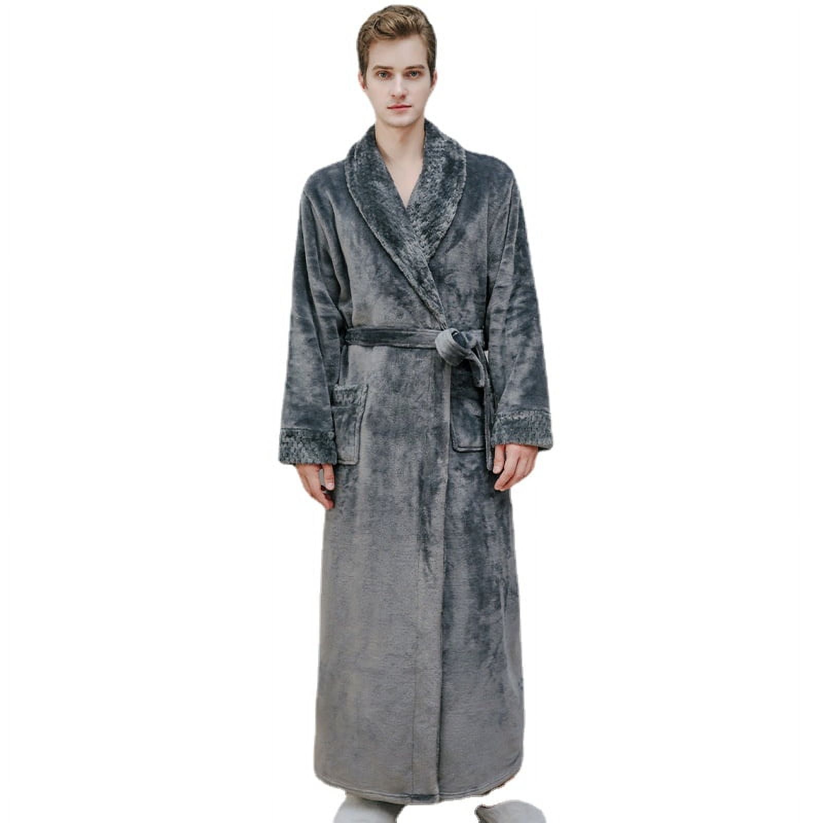 Ross Michaels Mens Robe -Mid Length Buffalo Plaid Cotton Bathrobe with  Shawl Collar (Red and Black, Large/X-Large)