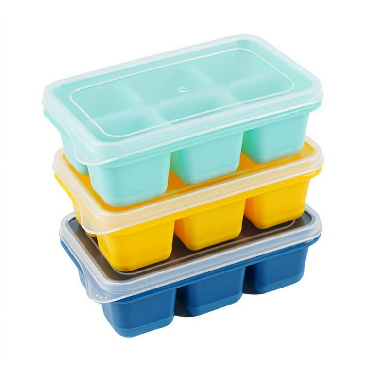 Mini Ice Cube Trays for Freezer with Easy-Release Silicone Bottom, Small Ice  Cube Molds with Lid 