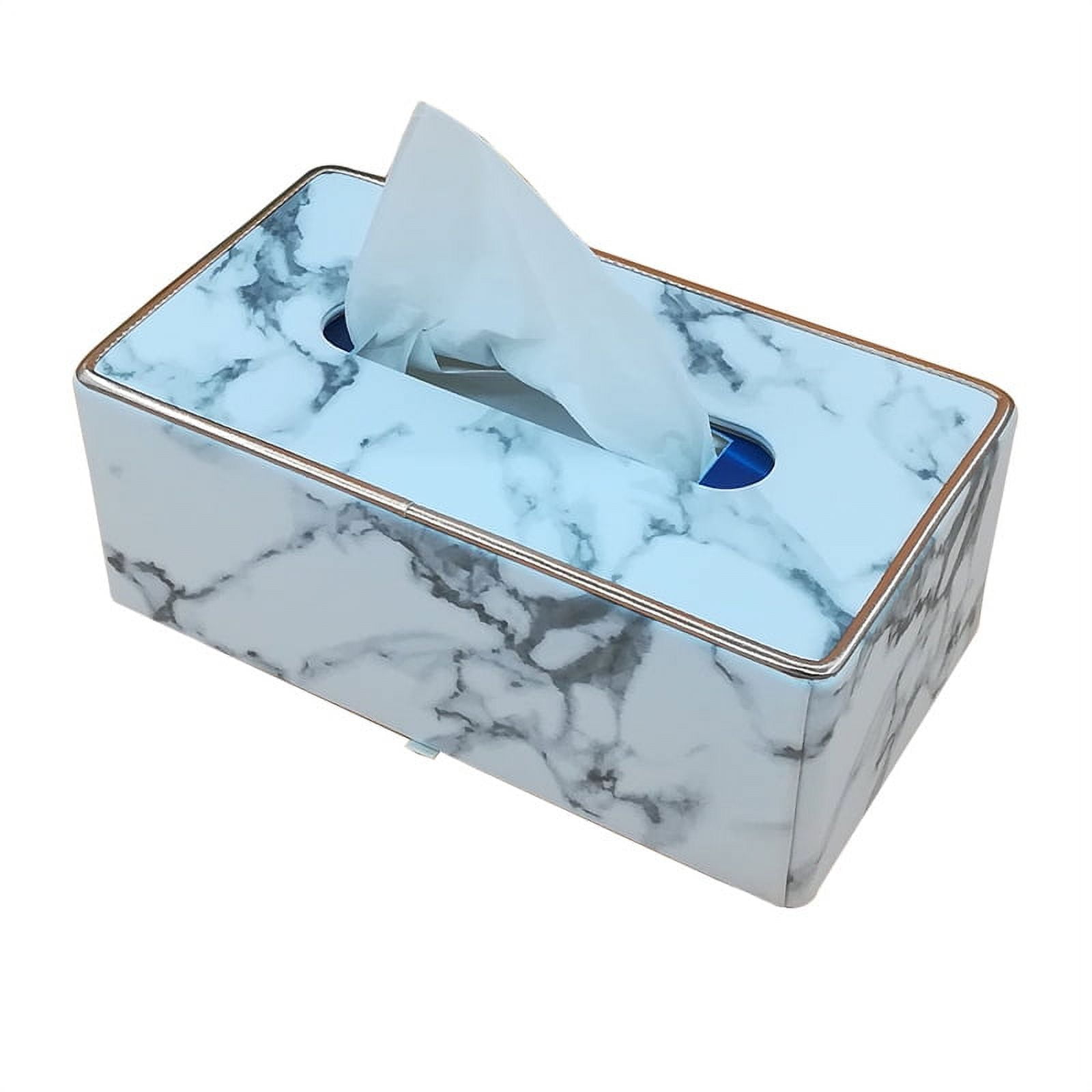  Bolt Blue Tissue Box Holder,Tissue Box Cover Rectangle, PU  Leather Kleenex Tissue Cube Boxes for Car Bathroom Office : Home & Kitchen