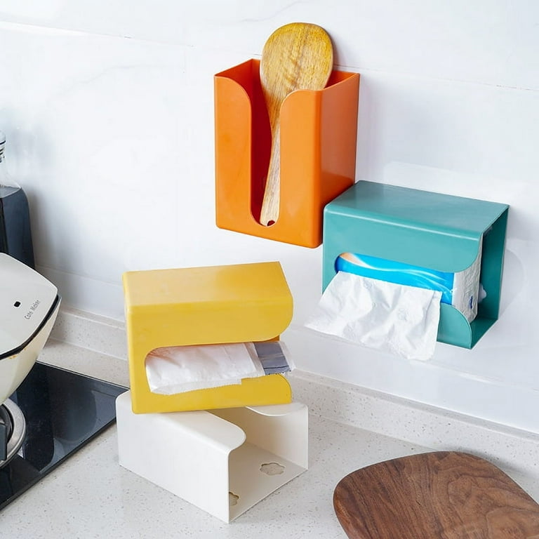 wall-mounted tissue box holder