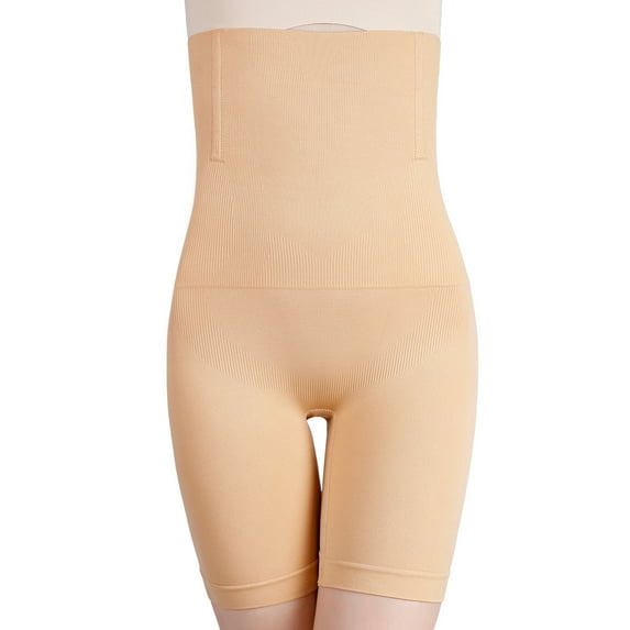 Defitshape Women's Butt Lifter Body Shaper Seamless High Wasit Tummy Control Firm Compression Boy Shorts Waist Trainer Thigh Slimmer Shapewear Shorts Underwear Khaki X-Large