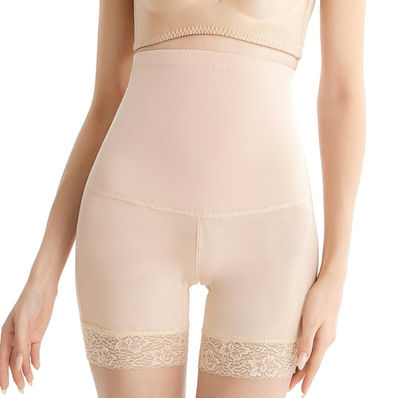 Defitshape Women's Butt Lifter Padded Shapewear Shorts Hip Enhancer Underwear High Waisted Tummy Control Body Shaper Panties Hip Dip Seamless Lace Nude Medium