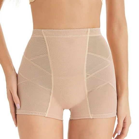 Defitshape Women's Butt Lifting Shapewear Shorts Hip Pads Shapewear Padded Shorts Butt Lifter Mesh Tummy Control Tight Nude 8-10