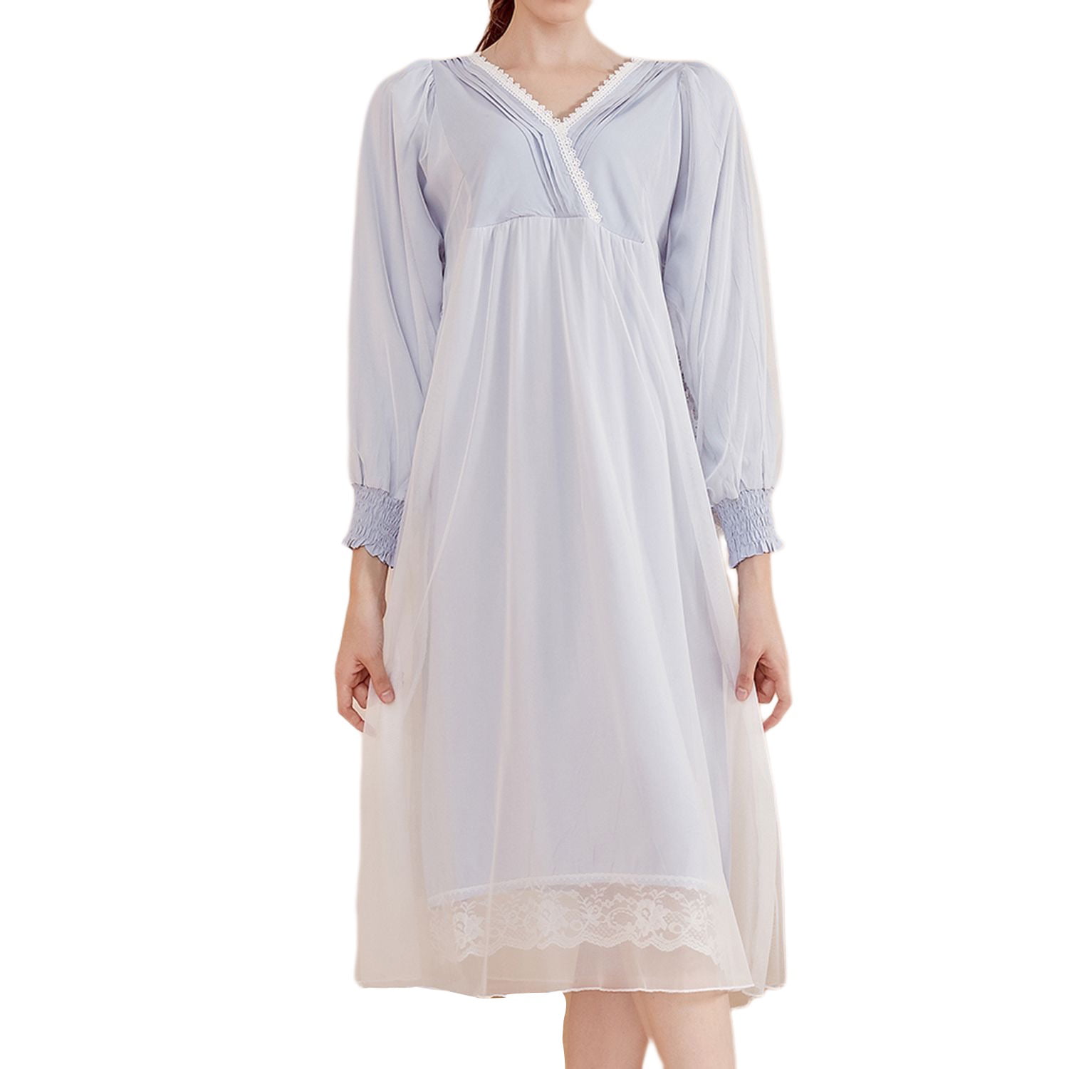 Homgro Women's Soft Nightgown Frilly Sleep Dress Summer Short Sleeve Comfy  Midi Sleepwear with Built in Shelf Bra Yellow X-Small