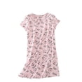 thumbnail image 1 of Homgro Women's Cotton Pajama Shirt Cute Cartoon Short Sleeve Nightgown Soft Summer Sleep Shirt Printed Short Pj Lightweight Thigh Length Sleep Gown Sleepwear Style15 Pink Sweet Heart Medium, 1 of 1